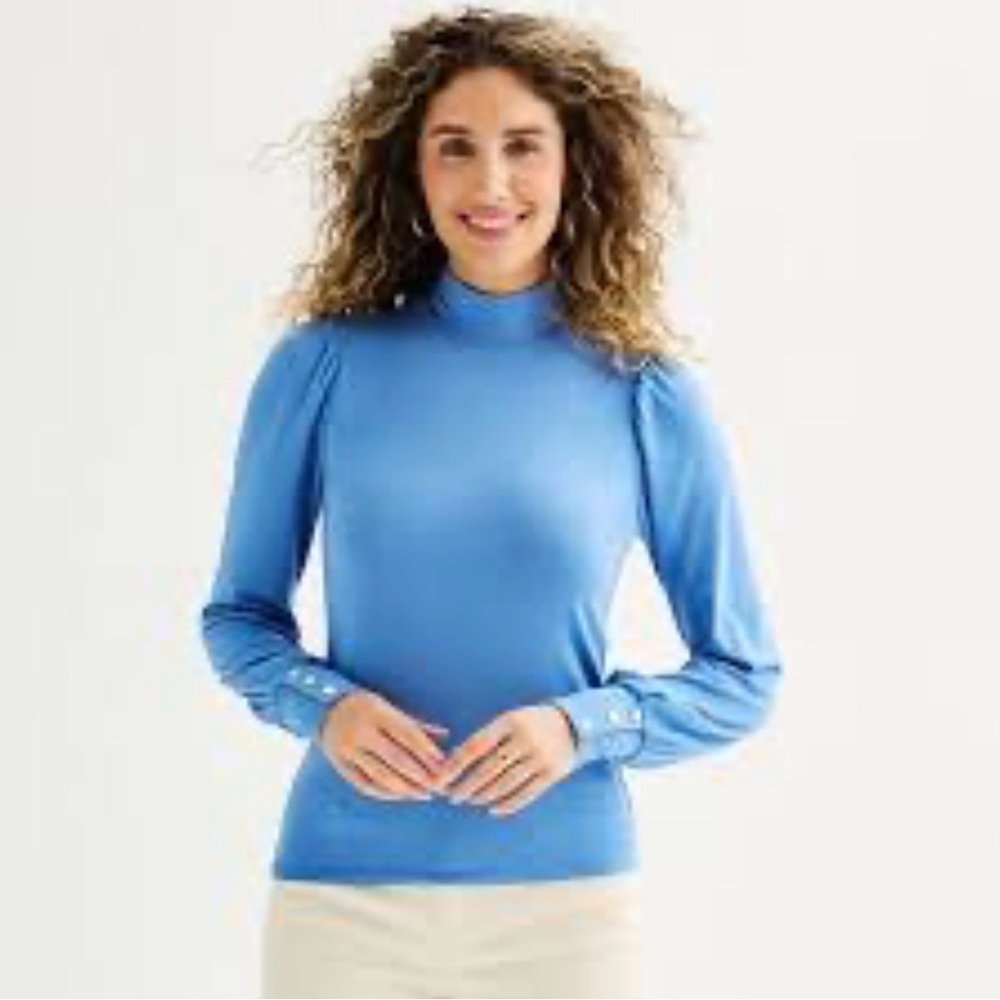 Draper James Sky Blue Long Sleeve Top